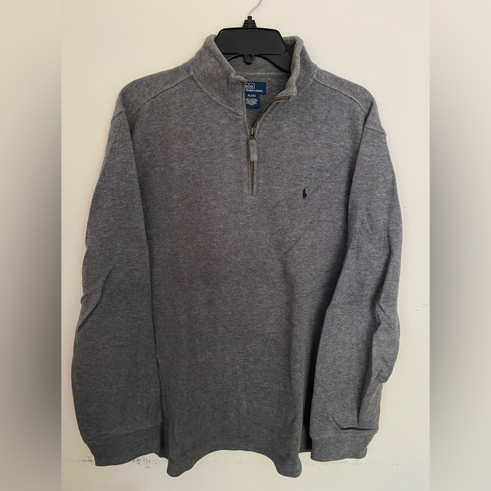 Boys Polo Ralph Lauren Gray Zip Sweater Size XL
